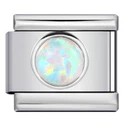 Opal Round Stone Italian Charm