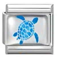 Sea Turtle Blue Italian Charm