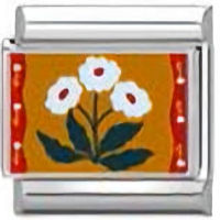 Three White Flowers Italian Charm