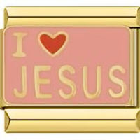 I (heart) Jesus Gold Italian Charm