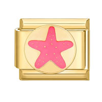 Pink Starfish Gold Italian Charm