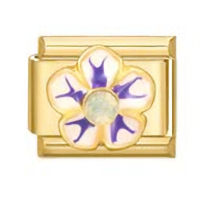 Flower with CZ Stone Gold Italian Charm