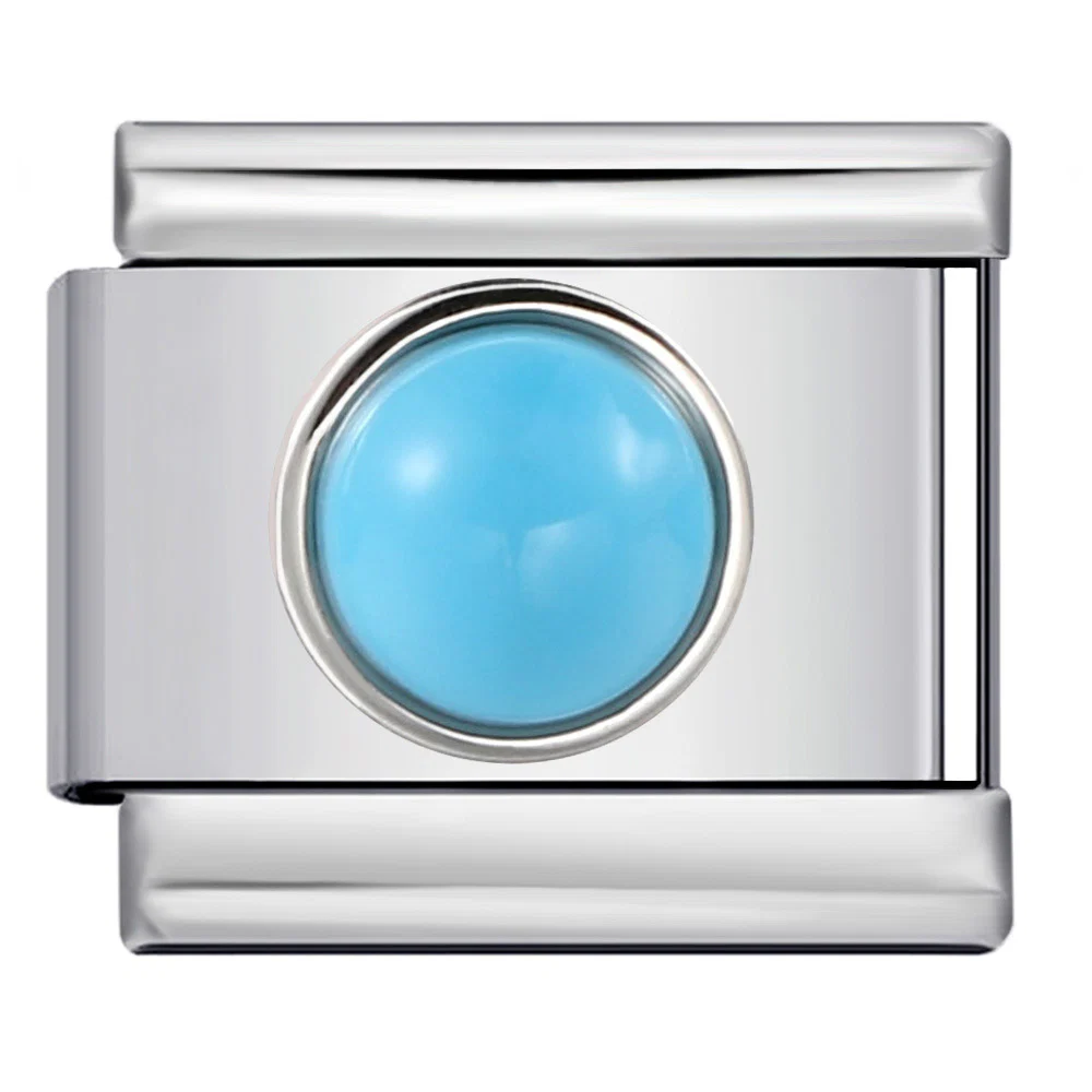 Turquoise Round Stone Italian Charm