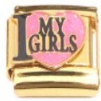 I (heart) My Girls Gold Italian Charm