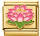 Water Lily - Lotus Flower Gold Italian Charm