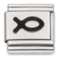 Christian Fish Black Italian Charm