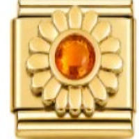 Gold Daisy with Stone Gold Italian Charm