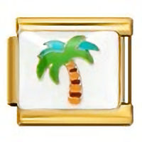 Palm Tree Gold Italian Charm