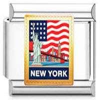 New York Postage Stamp Italian Charm