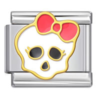 Girl Skull Italian Charm