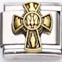 Large Gold Cross Italian Charm