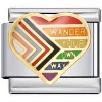 Wander Your Own Way Pride Heart Italian Charm