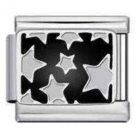 Stars on Black Italian Charm