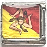 Sicilian Trinacria Flag Italian Charm