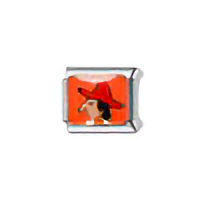 Witch on Orange Italian Charm