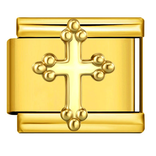 Cross Gold Italian Charm