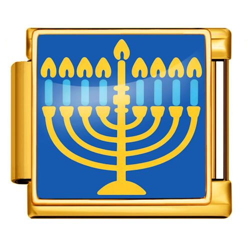 Menorah Gold Italian Charm