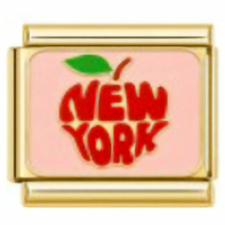 NY Big Apple Gold Italian Charm