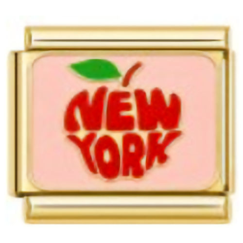 NY Big Apple Gold Italian Charm