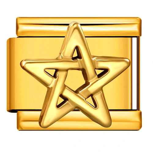 Raised Gold Star Italian Charm