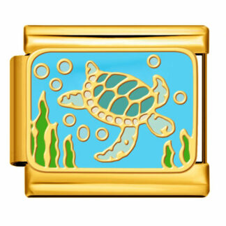 Sea Turtle Gold Italian Charm
