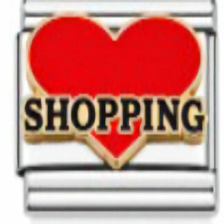 Shopping Heart Italian Charm